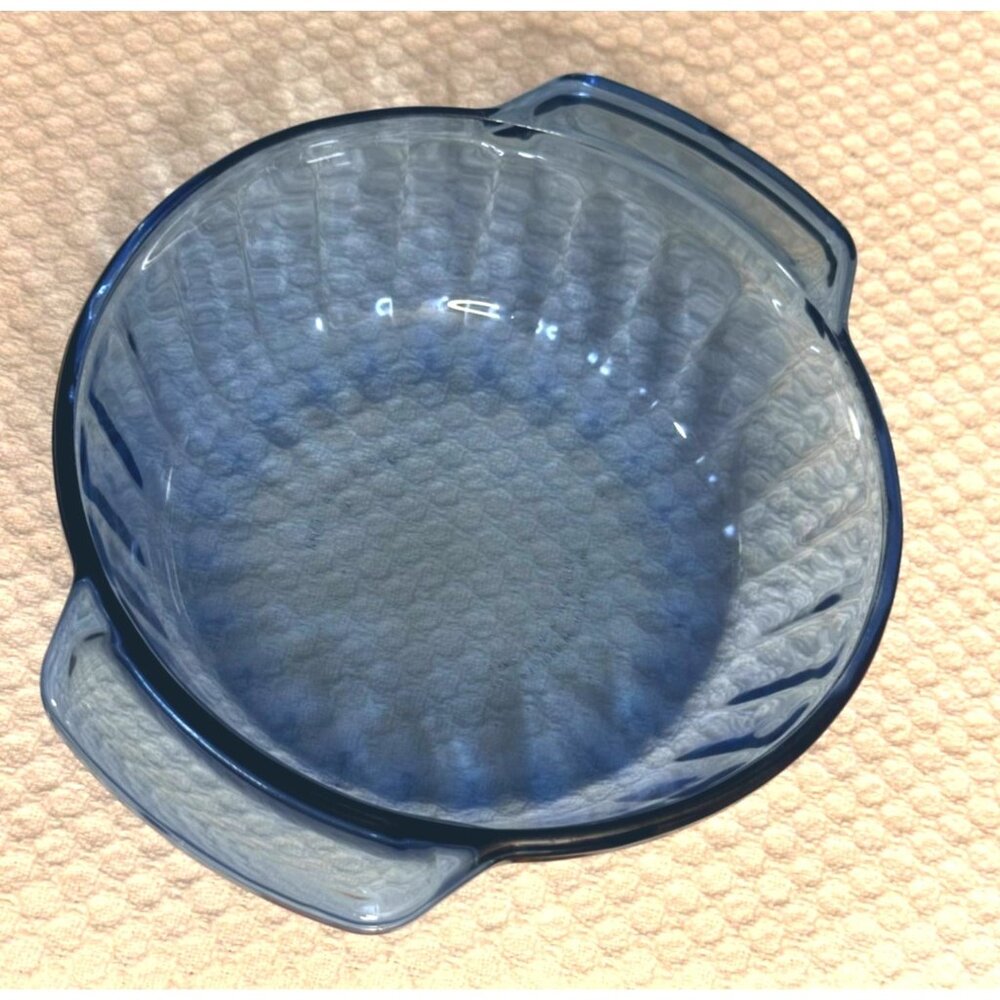 Anchor Hocking Cobalt Blue Glass Round Casserole Oven Dish 1.5 QT. 8.25" Dia USA